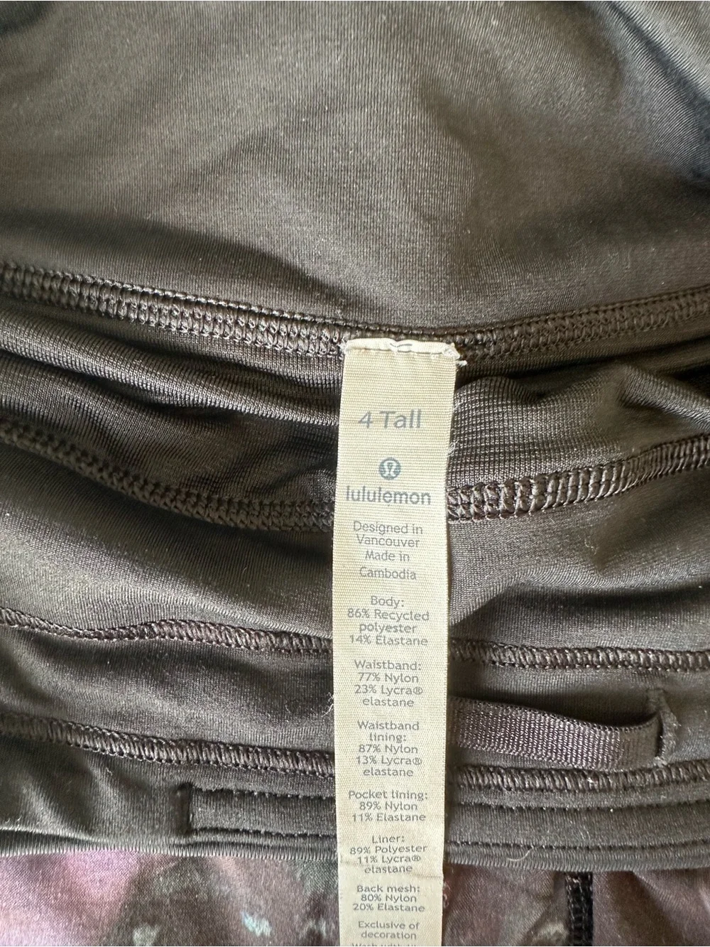 lululemon athletica Black Floral-Print Running Shorts